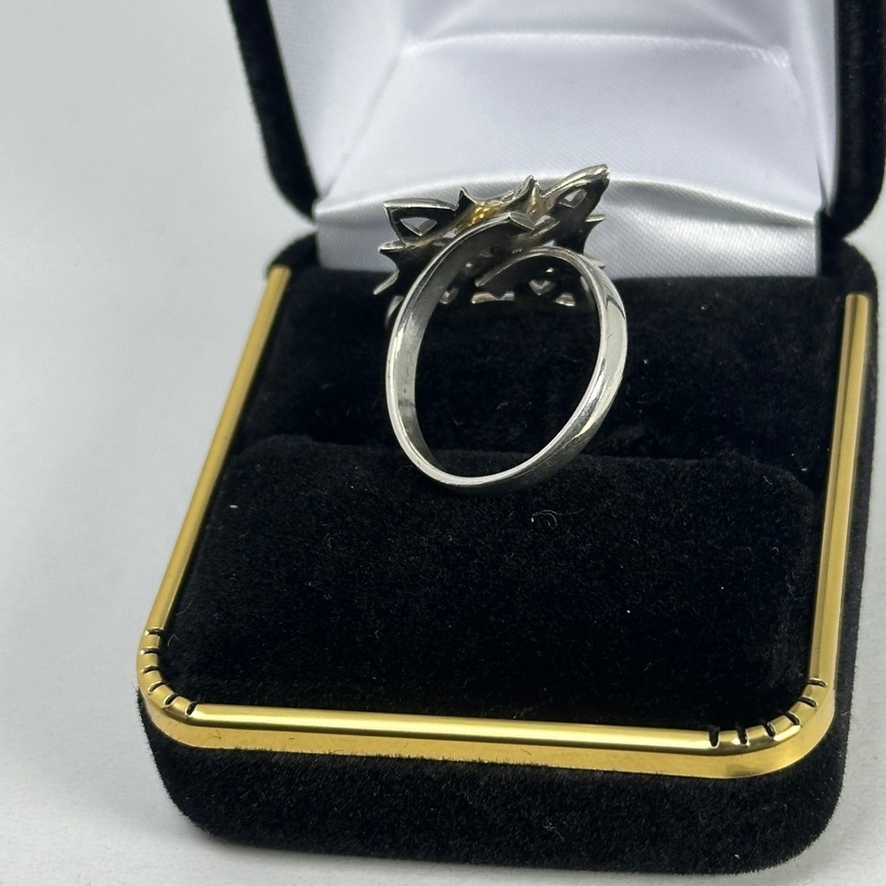 Sterling Silver Celtic Pentacle Ring Size 7 Wiccan Pagan Crescent Moon Band - Picture 4 of 8